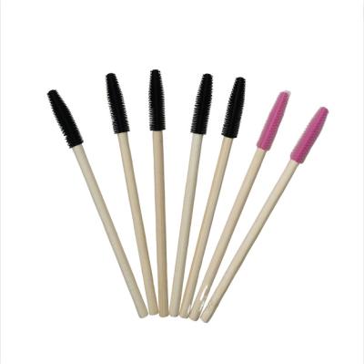 China AIYUN Eyelash Extension Tools Professional Factory Accept OEM ODM Silicone Mascara Brush With Bamboo Handle for sale