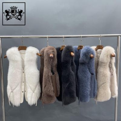 China Wholesale New Arrival Breathable Autumn Winter Fluffy Fox Fur Vest Women for sale