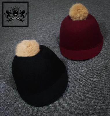 China Janefur COMMON Custom 80 Stock Colors Warm 100% Wool Riding Baseball Women Baby Kids Equestrian Hats for sale