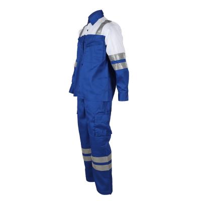 China New Arrival 240gsm Cotton Work Shirt Uniforms Blue Color Safety Male Tear-Resistant 100% Working Coveralls for sale