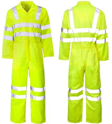 China Vis Yellow Women Hi Vis Workwear Coveralls Reflective Work Overalls Yellow Women Tear-Resistant for sale