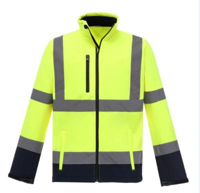 China Custom Made Anti-Wrinkle Hi Vis Yellow Color Safety Work Jackets For Men Protective Industrial Workwear for sale