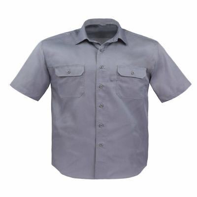 China Parride Customized Color Mens Summer Shorts Sleeve 100 Cotton Heavy Brushed Work Shirts For Work Staff for sale