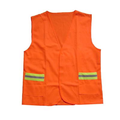 China Anti-Wrinkle Hi Vis Orange Working Vest Reflective Safety Vests For Women Men Workers for sale