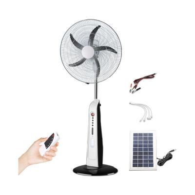 China Synchronization and Natural Pattern 18 Inch Electric Pedestal Fan Solar Powered Rechargeable Camping Fan for sale