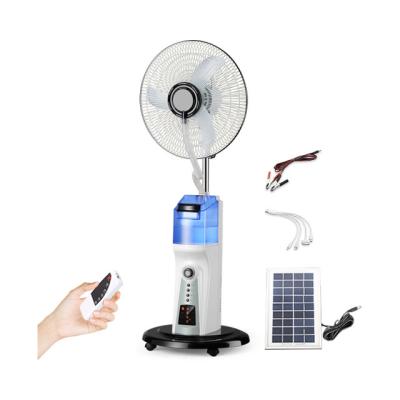 China Water Mist Fan AC/DC Powered Swing 3 Speed ​​Cooling Stand Up 16 Inch Water Mist Fan Rechargeable for sale