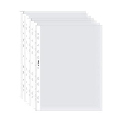 China Custom PP PVC Binder Sheet Eco-friendly Perforated Material Paper Plastic Protectors With 11 Holes for sale