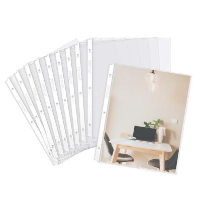 China AFFISURE Eco-friendly Factory Customized Office Stationery PP Document File Holder Transparent Pocket A4 Page Pocket 3 Holes Cover Protector for sale