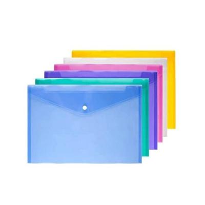 China Customized Fashionable Eco-friendly Design School Office Clear Plastic Folder Envelopes File Button Folder for sale