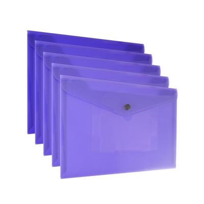 China New Products Eco - Friendly Mixed Color A4 Size Plastic Button Bag Folders For Documents for sale