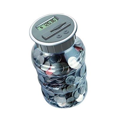 China Special Design Plastic Coin Counting Jar Well Shaped for GBP Money Digital Bank LCD Display Automatic Account Piggy Bank for sale