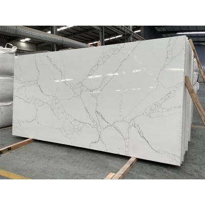 China Sale Modern Popular Top Grade White Quartz Stone Calacatta Marble Slab White Quartz Stone for sale