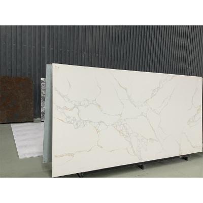 China Modern Artificial Marble Stone Kitchen Calacatta Quartz Countertops Wholesale White Quartz Countertops for sale