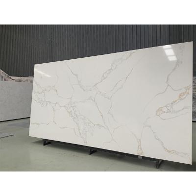 China Modern Marble Gold Vein Slab White Quartz Stone Kitchen Countertops China Manufacture Quartz Stone Kitchen Countertops for sale