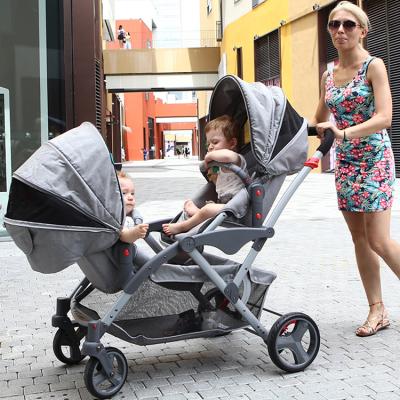 China High Landscape Cool One Double Foldable Tandem Pram Maker Seat Adjustable Foldable Twin Newborn Baby Stroller for sale