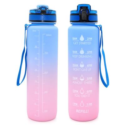 China Wholesale 1100ml Viable Fitness Tritan Water Bottle Motivation Gym With Time Manufacturer Tumbler Cups Wholesale for sale