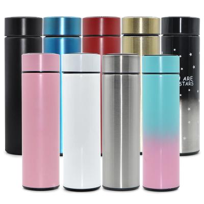 China Wholesale PORTABLE Smart Thermo Stainless Steel Water Bottle 500ml Vacuum Flask Temperature Display Tumbler LED for Fahrenheit for sale