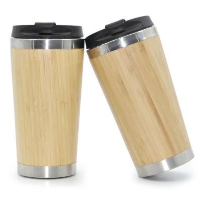 China American style wholesale eco-friendly 450ml water bottle lean wooden insulated bamboo thermo cup for sale