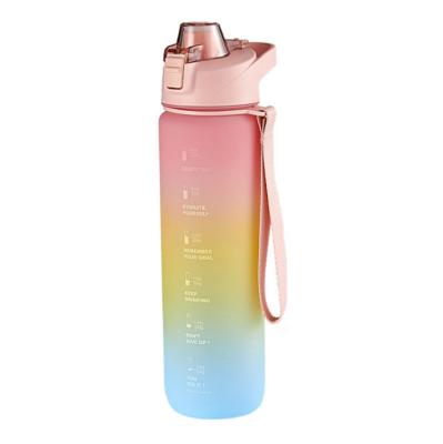 China 1100ml Large Capacity Viable Wholesale Fitness Tritan Custom Water Bottle With Tumbler Lean Time Maker Cups for sale