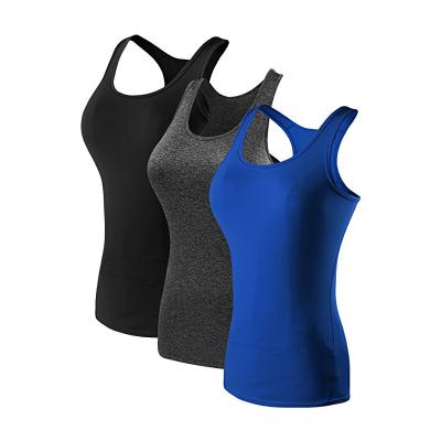 China Breathable Gym 3 Pack Compression Base Layer Female White Custom Tank Top for sale