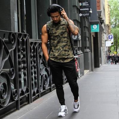 China Summer Anti-Shrink Men's Sport Training Camouflage Quick-Drying Vest Camouflage Running Tank Top for sale