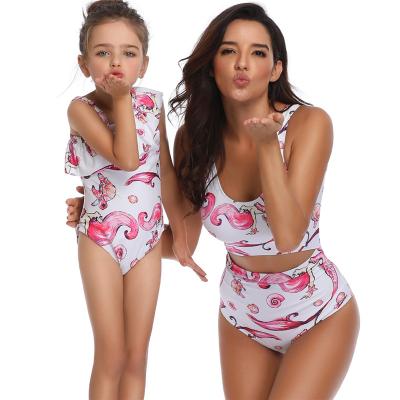 China Breathable Mommy and Me Lovely Baby Swimwear Kids Long Sleeve Rabbit One Piece Bikini Swimwear For for sale