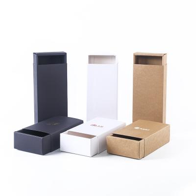 China Recycled Materials Drawer Cardboard Socks Packaging Box Gift Box Kraft Paper Printing Drawer Box for sale