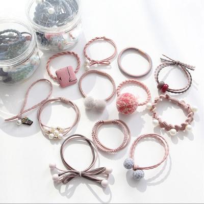 China Hair ring for a new fashion girl's hair pearl ball hair rope elastic band boxed combination hair accessories for sale