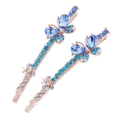 China Bowknot babi hair clip fashion bow hairpin with crystal diamond clips hair accessories wholesale for sale