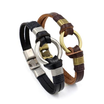 China Wholesale Retro BOHEMIA Ring Punk Personality Leather New Men's Bracelet Customized for sale