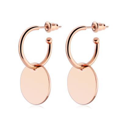 China Fashion Stainless Steel Earring Fashion Creative Titanium Steel Round Soft Round Dangling Earrings Factory Direct for sale