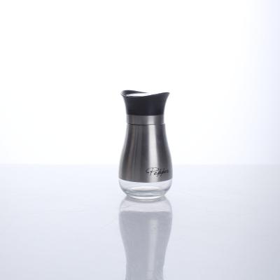 China Easy to hold 4 oz 120 ml glass salt and pepper shakers with stainless steel lid for sale