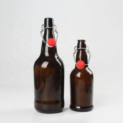 China 500ml 750ml 1000ml Classic Eco-Friendly Unique Easy Flip Lid Drink Beer Wine Water Bottles Swing Top Glass Bottle for sale