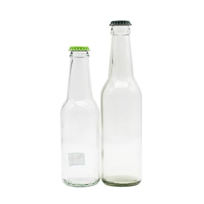 China 250ml 330ml Garrafa Transparente Beer Bottle Factory Eco Friendly Empty Glass Factory Wholesale With Crown Lid for sale