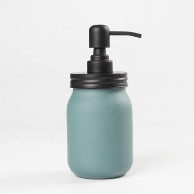 China New Design Fancy Eco Friendly 500ml Hand Wash Liquid Soap Bottle Empty Glass Soap Dispenser Bottle Green for sale