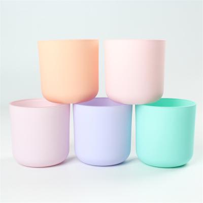 China OEM Manufacturer Luxury Empty Candle Glass Containers 500ml Matte Glass Candle Jar With Eco-Friendly Lid for sale