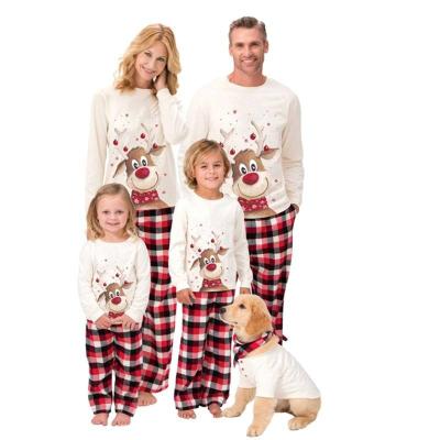 China Newest Size 2021 Homewear Christmas Printing Long Sleeve T-shirt Homewear Christmas Family Pajamas Set for sale