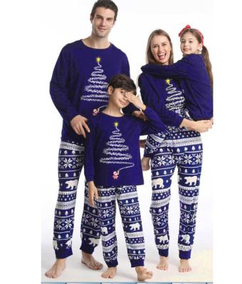 China Newest Size 2021 Homewear Christmas Printing Long Sleeve T-shirt Homewear Christmas Family Pajamas Set for sale