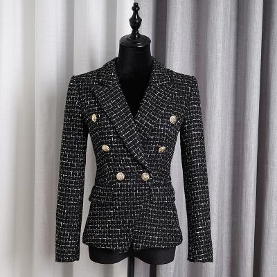 China 2021 New Arrivals Breathable Wholesale High Quality Classic Tweed Fabric Women Jackets Blazers for sale