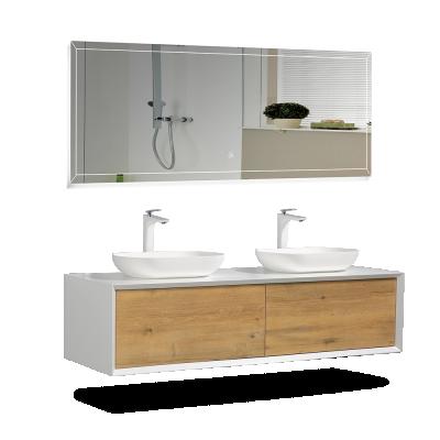 China Modern Cheap Price Bathroom Equipment Drawer Storage Double Sink Luxury Solid Outdoor Bathroom Vanity for sale