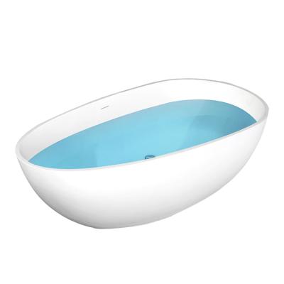 China China Manufacturer Wholesale Freestanding Irregular Freestanding Oval Shape Solid Surface Ice Slot Texture Stone Bathtub for sale