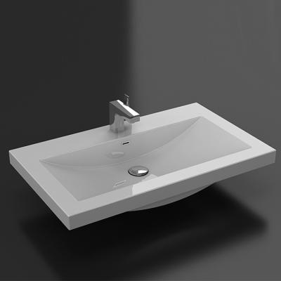 China Soft Style Bathroom Decoration Modern High End Rectangle Handmade Ceramic Wash Basin for sale