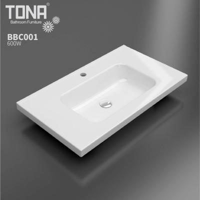 China TONA BBC001 Smooth Modern Artificial Stone Sanitary Ware Inntegrated Marble Wash Vanity Hand Basin for sale