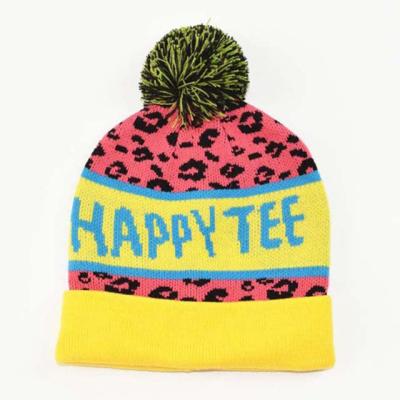 China JOINT OEM Knitted Beanie Hat With Jacquard Tassel To Customize Acrylic Beanie With Top Ball for sale