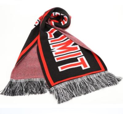 China High Quality Custom OEM Logo Jacquard 100% Acrylic Long Knitted Scarf for sale