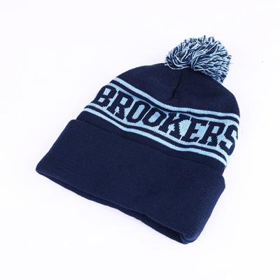 China Free Custom Jacquard Knitted Toques COMMON Hot Selling Winter Knit Beanie Hat for sale