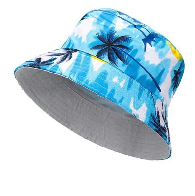 China Image Flower Bilateral Reversible Bucket Hat For Women Fisherman Hat Female Panama Bob Hat Summer Foldable for sale