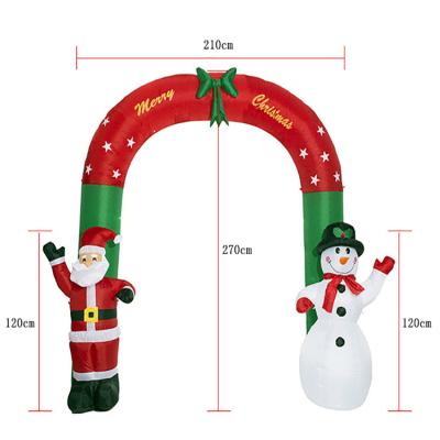 China Christmas Outdoor Large Led Light Inflatable Arch Of Chirstmas Decor Festival Event Party Decoration Entrance Door 2.7m for sale