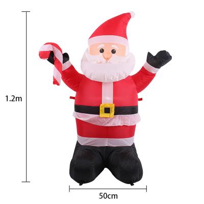 China Christmas Gift 1.2m LED Inflatable Santa Outdoor Inflatable Christmas Snowman for sale