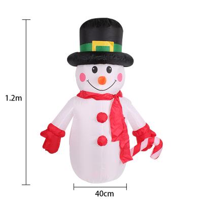 China Christmas Gift 1.2m LED Inflatable Santa Outdoor Inflatable Christmas Snowman for sale